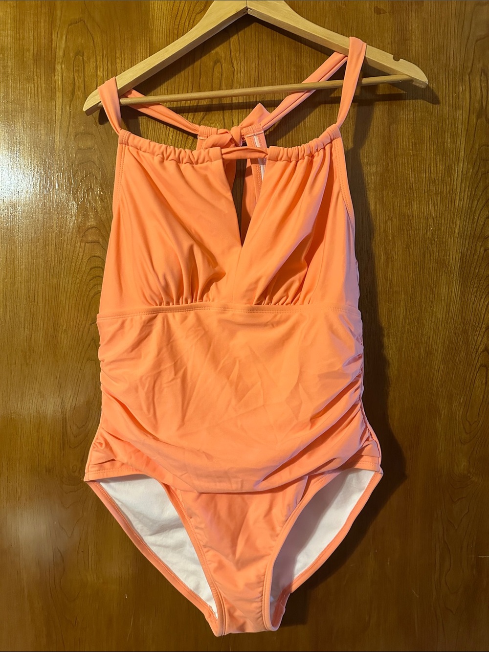 NWT Women One-Piece Swimsuit in Coral Peach